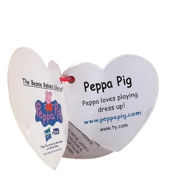 Ty Peppa Pig 2021 Teddy Bear NWT 8" Red Dress - Picture 7 of 13